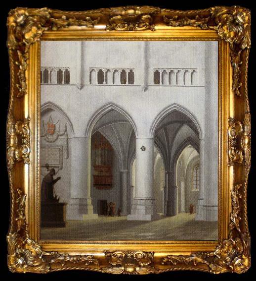 framed  Pieter Jansz Saenredam Interior of the Church of Saint Bavo in Haarlem, ta009-2